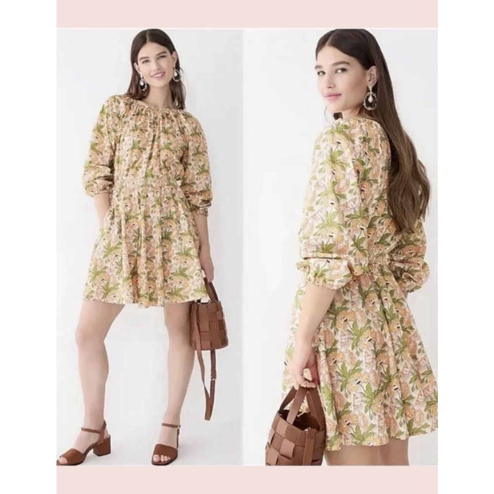 J. Crew x Liberty Womes Dress Size M Smocked Waist Butterfield Poppy Preppy